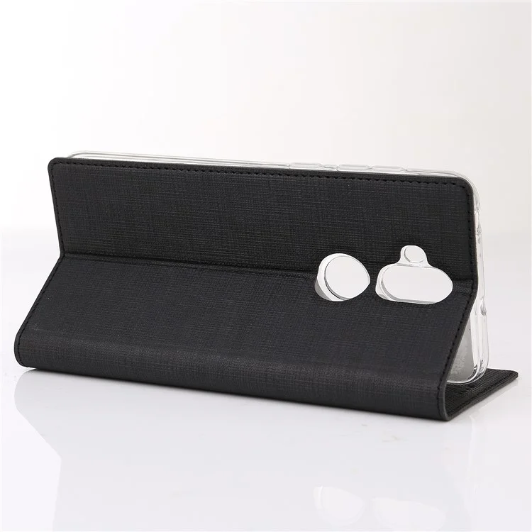 VILI DMX Cross Texture Leather Stand Phone Case for Asus Zenfone 5 Lite ZC600KL - Black