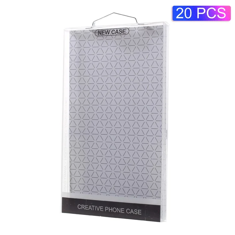 20Pcs/Lot Paper + Plastic Retail Package Box for iPhone 8 /7 Cases - Triangle Pattern Paper / White Edge