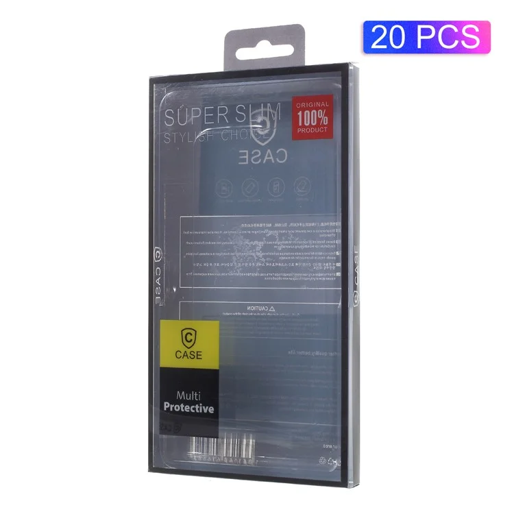 20pcs/Lot Plastic Package Box with Hanging Hook for iPhone 8 / 7 Cases, Size: 175 x 95 x 15mm - Black
