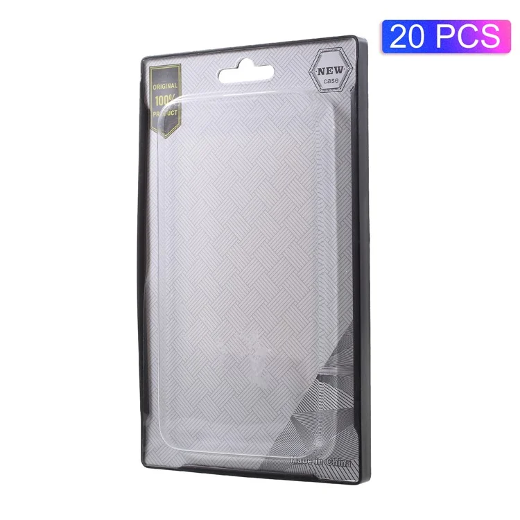 20Pcs/Lot Woven Texture Paper + Plastic Retail Packing Box for iPhone 8 Plus/7 Plus Cases, Size: 160 x 81 x 10mm - Black