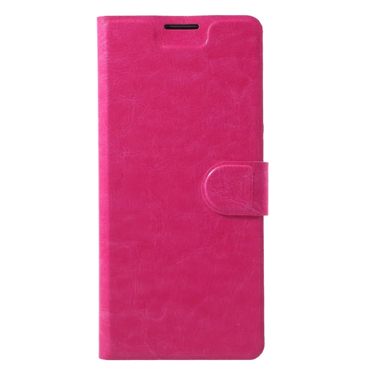 Crazy Horse Texture Card Holder Leather Stand Shell for Asus Zenfone 5 Lite ZC600KL - Rose