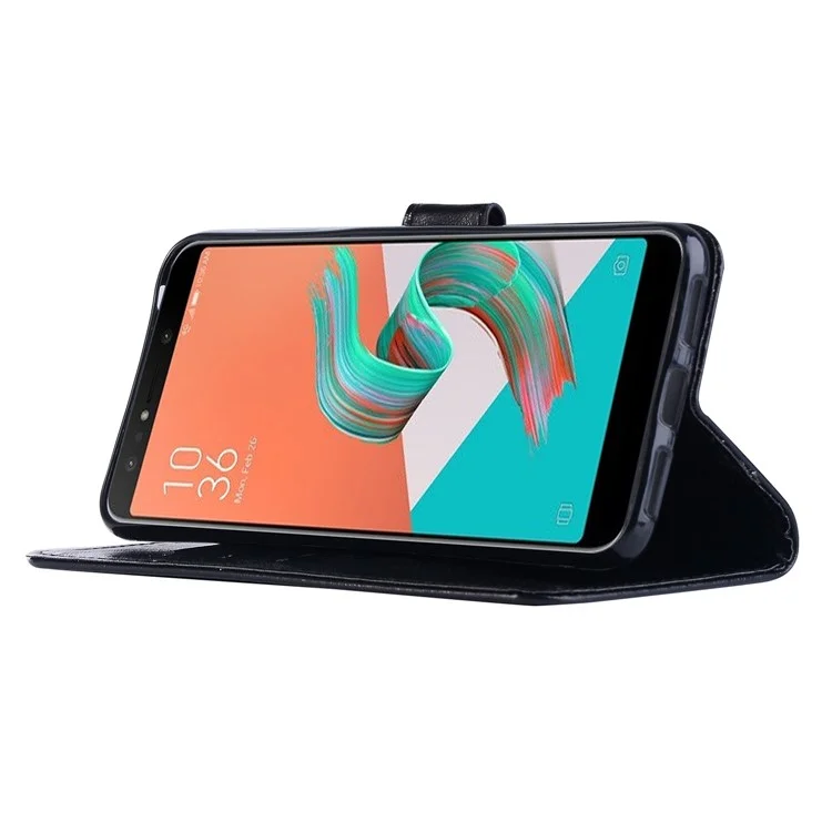 Premium Vintage Leather Wallet Case for Asus Zenfone 5 Lite ZC600KL - Black