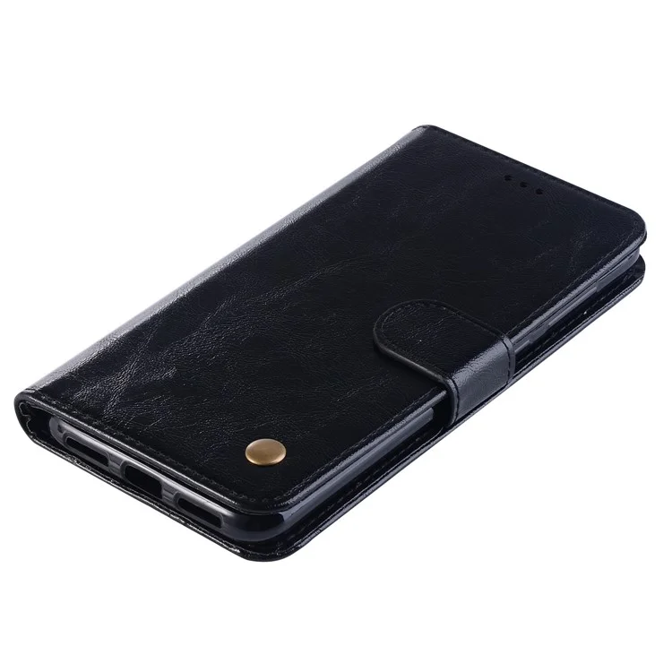 Premium Vintage Leather Wallet Case for Asus Zenfone 5 Lite ZC600KL - Black