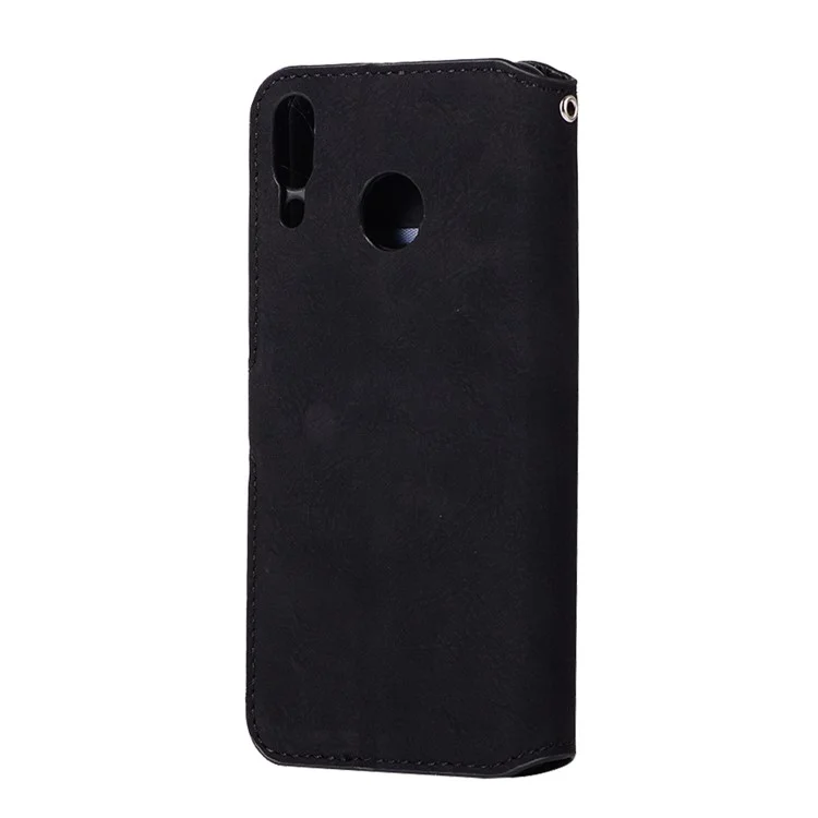 Premium Vintage PU Leather Stand Wallet Flip Phone Case for Asus Zenfone 5Z ZS620KL - Black