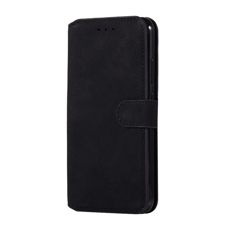 Premium Vintage PU Leather Stand Wallet Flip Phone Case for Asus Zenfone 5Z ZS620KL - Black