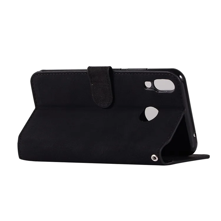 Premium Vintage PU Leather Stand Wallet Flip Phone Case for Asus Zenfone 5Z ZS620KL - Black