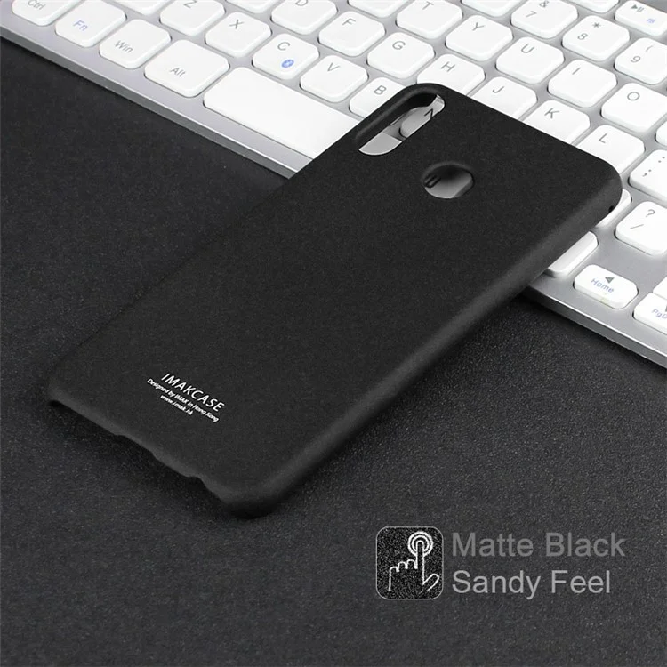 IMAK Ring Holder Kickstand Matte Hard Case + Screen Protector for Asus Zenfone 5Z ZS620KL / 5 ZE620KL - Black