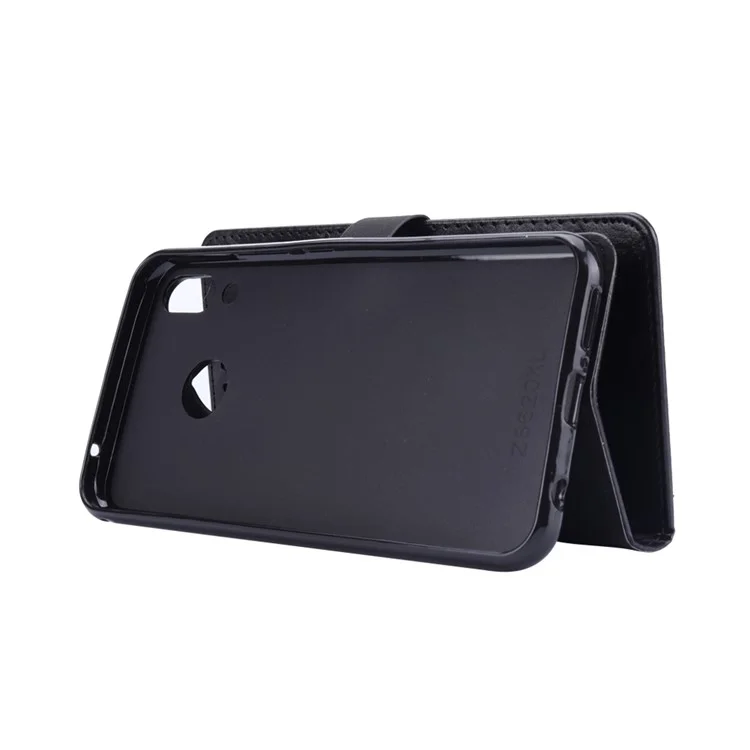 Love Heart Hourglass Quicksand Wallet Flip PU Leather Phone Cover for Asus Zenfone 5Z ZS620K - Black