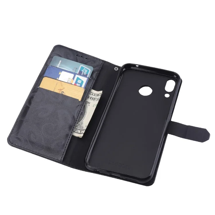 Love Heart Hourglass Quicksand Wallet Flip PU Leather Phone Cover for Asus Zenfone 5Z ZS620K - Black