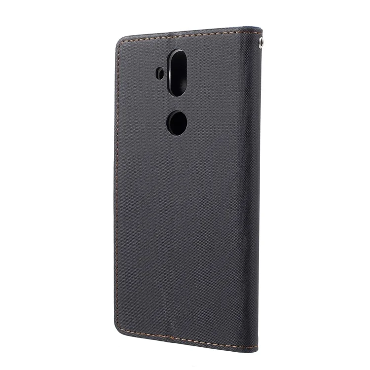 ROAR KOREA Twill Leather Wallet Case for Asus Zenfone 5 Lite ZC600KL - Black