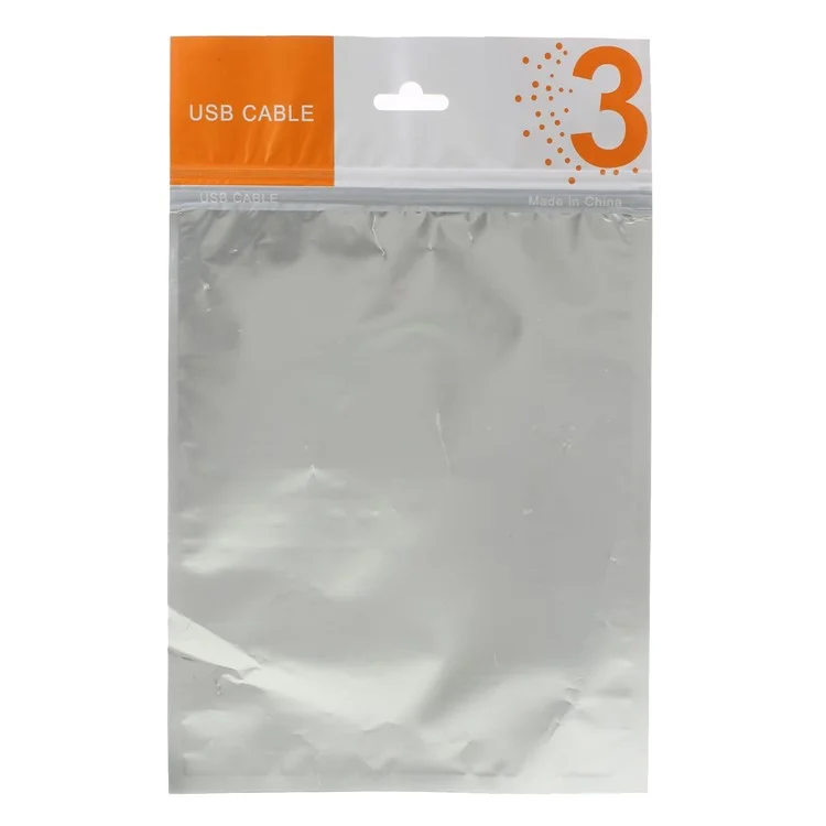 100Pcs/Lot Zip Lock Retail Packaging Bag Pouch for USB Data Cable, Size: 18 x 15cm