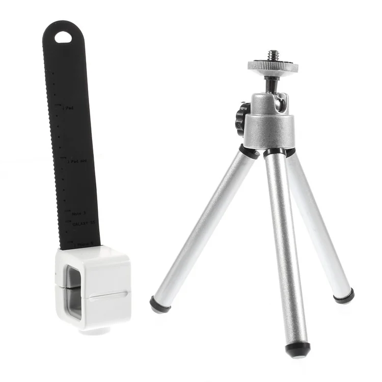 ASHUTB Adjustable Mini Tripod + Cellphone Holder Q for Smartphones, Holder Width: 20-140mm