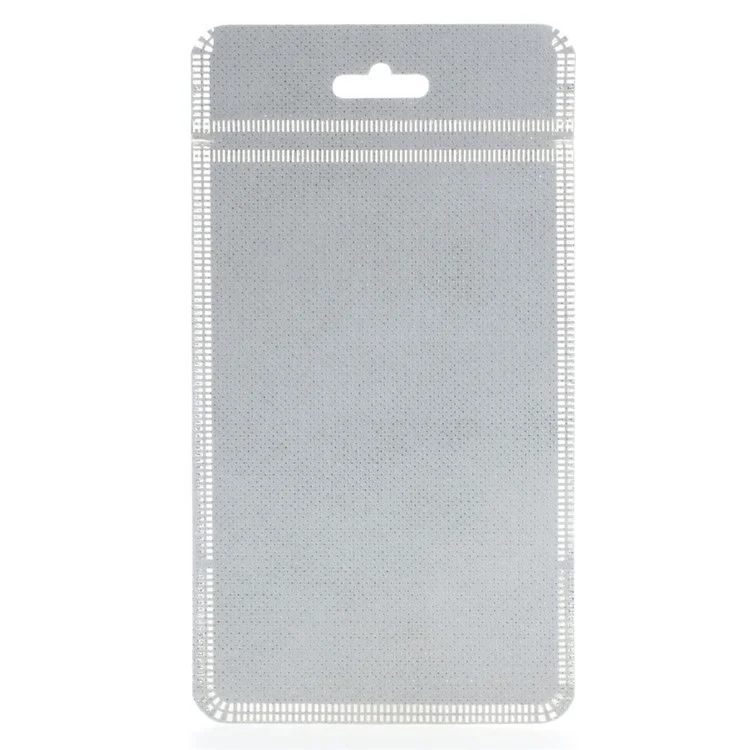 50Pcs/Lot Cloth and PET Packaging Bag for iPhone Case, Inner Size: 14.5 x 9cm - Silver Color