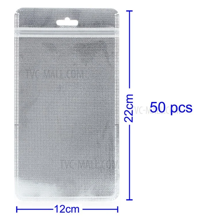 50Pcs/Lot Cloth and PET Packaging Bag for iPhone Case, Size: 18 x 11cm - Silver Color