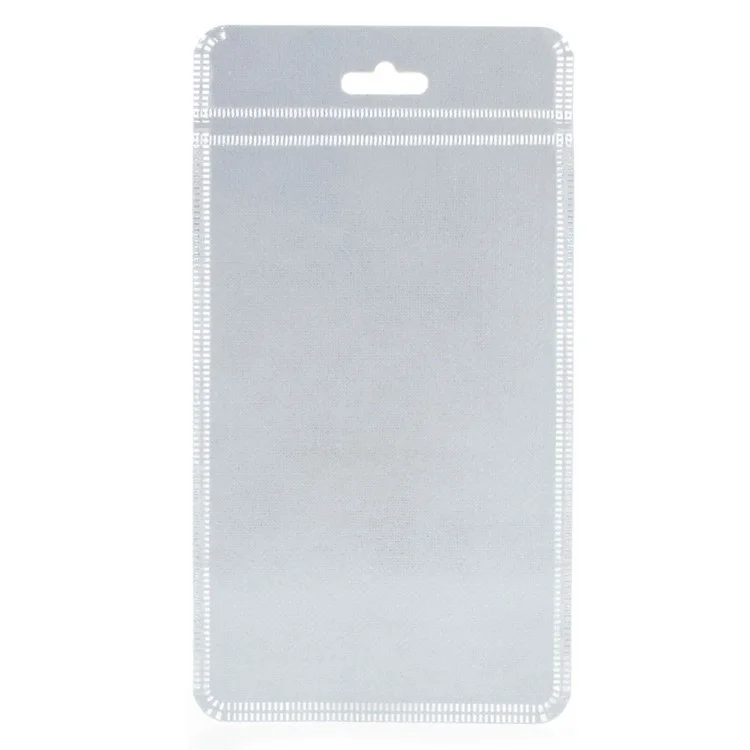 50Pcs/Lot Cloth and PET Packaging Bag for iPhone Case, Inner Size: 16 x 10cm - Silver Color
