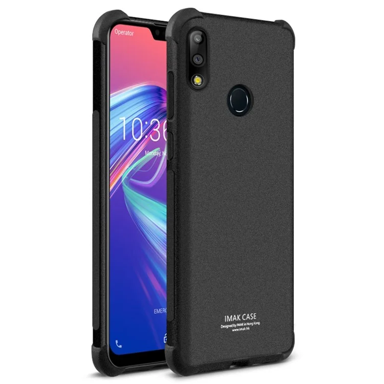Étui de téléphone portable antichoc en TPU IMAK Skin Feel pour Asus Zenfone Max Pro (M2) ZB631KL - Noir mat
