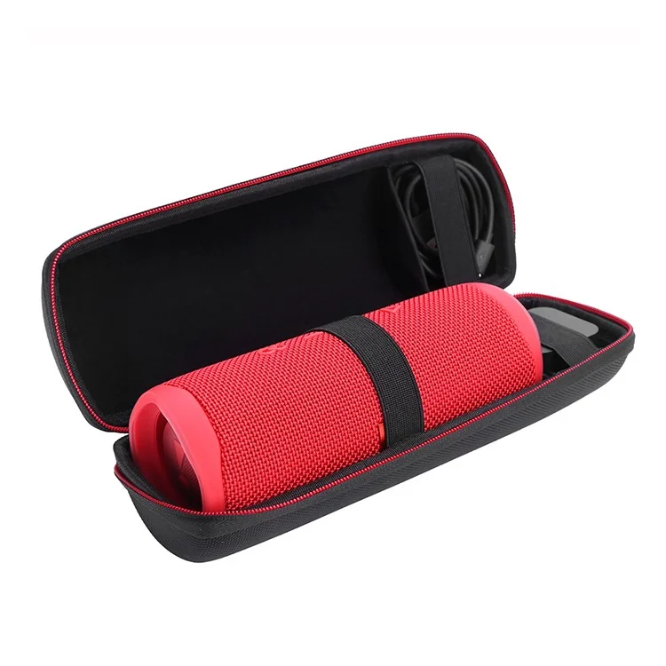 Portable Protection Case Speaker Carrying Bag for JBL Flip 5 Bluetooth Speaker - Black / Red