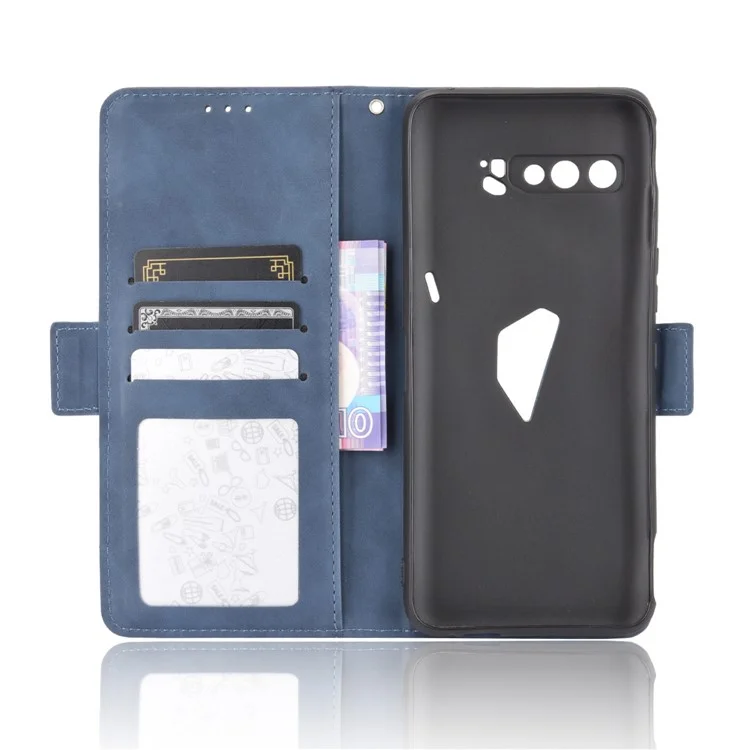 Wallet Stand Flip Leather Protective Case for Asus ROG Phone 3/ZS661KS/ROG Phone 3 Strix - Blue