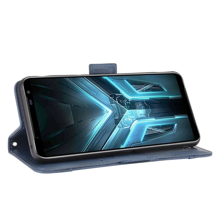 Wallet Stand Flip Leather Protective Case for Asus ROG Phone 3/ZS661KS/ROG Phone 3 Strix - Blue
