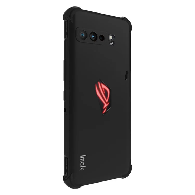 IMAK Funda TPU antichoque tipo airbag + Protector de pantalla para Asus ROG Phone 3 ZS661KS/Phone 3 Strix - Negro metálico 