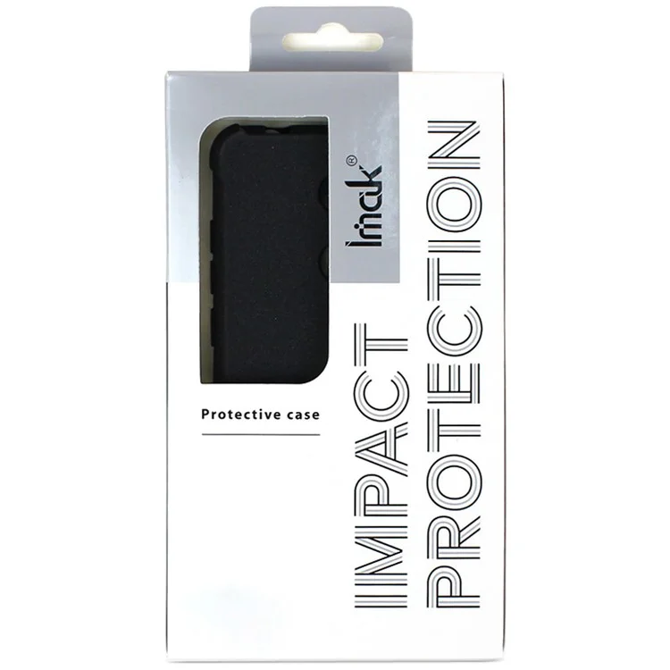 IMAK Funda TPU antichoque tipo airbag + Protector de pantalla para Asus ROG Phone 3 ZS661KS/Phone 3 Strix - Negro metálico 