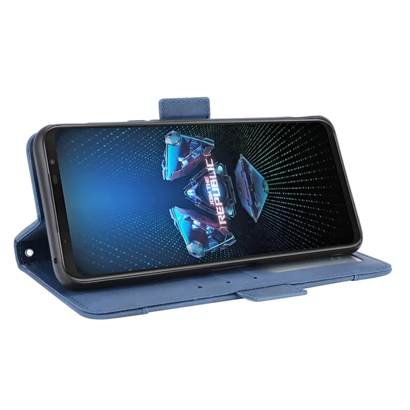 Custodia Protettiva Con Portafoglio In Pelle Con Slot Per Schede Multipli Per Telefono ROG ASUS 5 - Blu