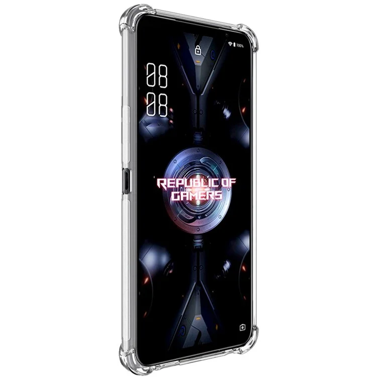 IMAK Well-Protected Flexible TPU Case with High Transparency Screen Protector for Asus ROG Phone 5/5 Pro/5 Ultimate - Transparent