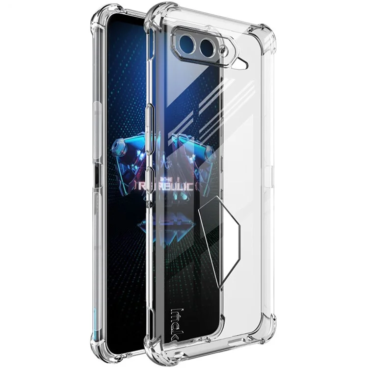 IMAK Capa Transparente à Prova de Choque Flexível TPU Airbag Anti-Queda com Película Protetora de Tela para Asus ROG Phone 5 / 5s - Transparente 