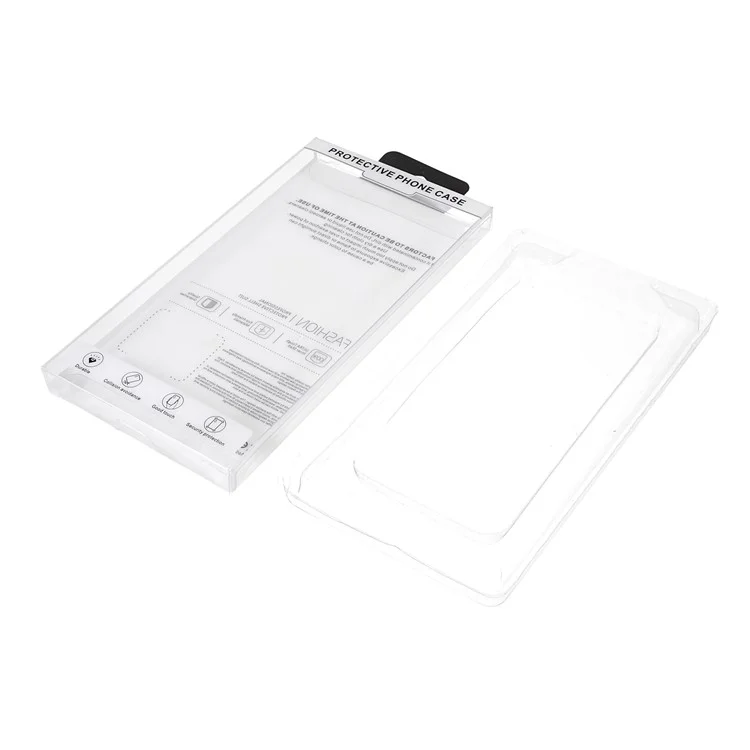 20 Stück/Set PET-Einzelhandelsetiketten mit Innenfach für Handytaschen bis 6,5 Zoll, Größe: 17 x 9 x 1,25 cm