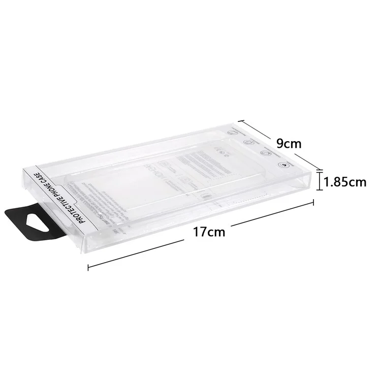 20 pcs/Ensemble de boîtes d'emballage en PET pour étui en cuir de téléphone portable de moins de 6,1 pouces et coque arrière de moins de 6,7 pouces, Taille : 17x9x1,85 cm 