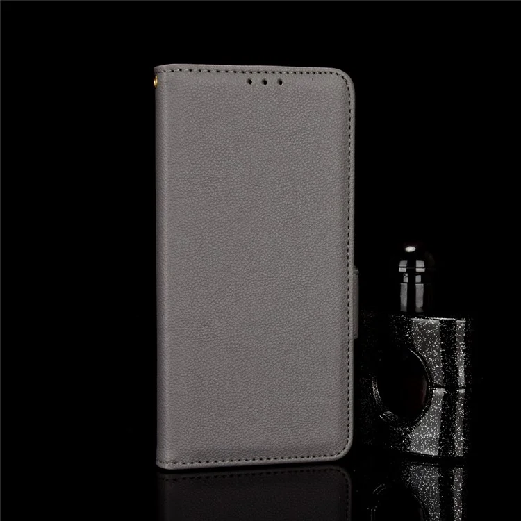Para Asus Zenfone 8 ZS590KS / Zenfone 8Z Funda de teléfono de cuero con textura de litchi PU Funda protectora de cuero Cartera con soporte - Gris