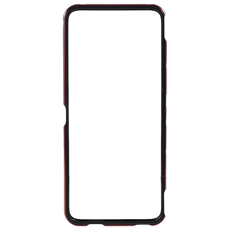 Para Asus ROG Phone 6 5G / Phone 6 Pro 5G Carcasa protectora de metal a prueba de golpes con borde elevado y protector de la lente de la cámara - Negro / Rojo