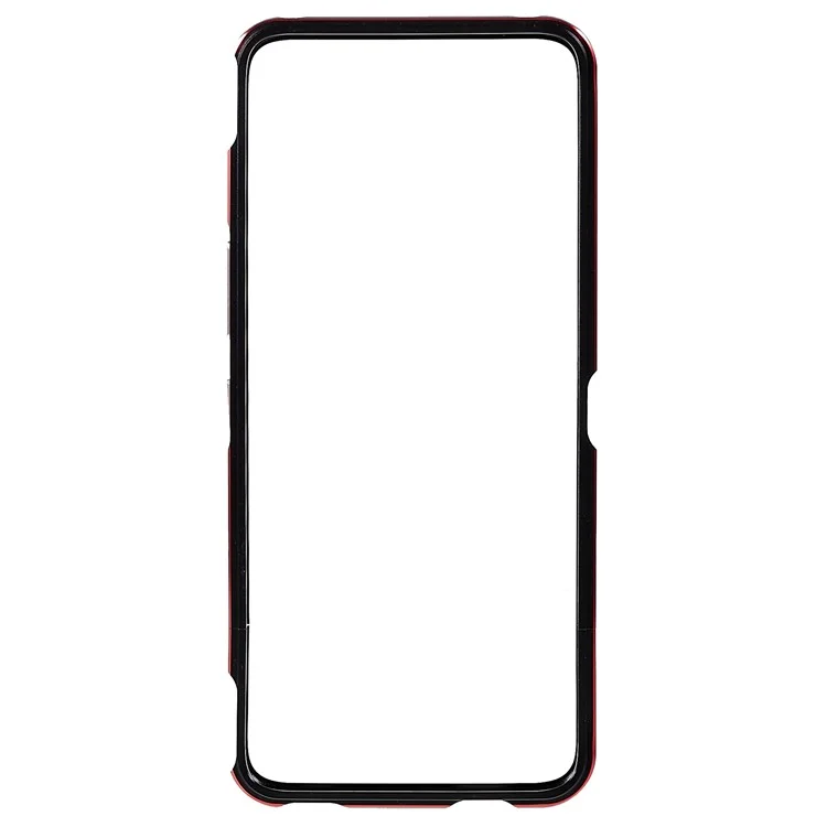 Para Asus ROG Phone 6 5G / Phone 6 Pro 5G Carcasa protectora de metal a prueba de golpes con borde elevado y protector de la lente de la cámara - Negro / Rojo