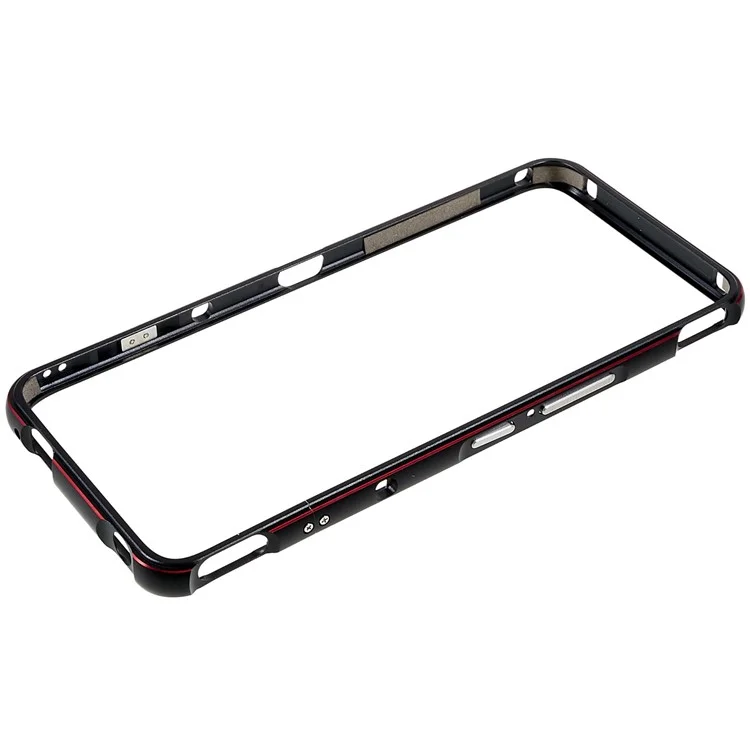 Para Asus ROG Phone 6 5G / Phone 6 Pro 5G Carcasa protectora de metal a prueba de golpes con borde elevado y protector de la lente de la cámara - Negro / Rojo