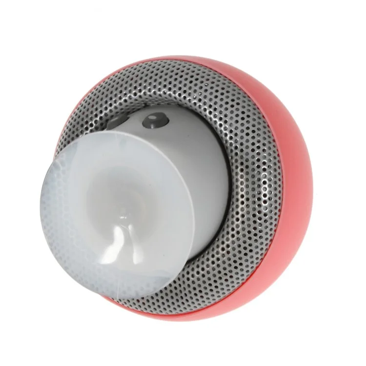 Mushroom Shape Bluetooth Speaker with Suction Holder Support Mic - Red