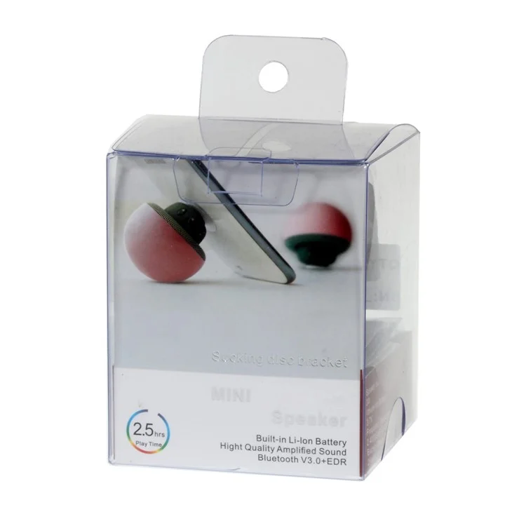Mushroom Shape Bluetooth Speaker with Suction Holder Support Mic - Red