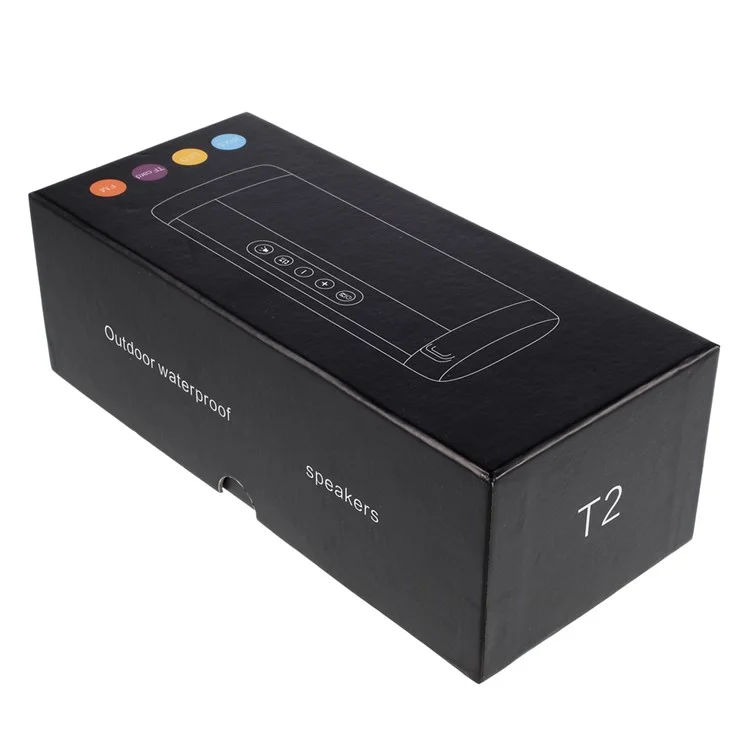 T2 Outdoor Hands-free Bluetooth Speaker with Flashlight Support TF Card FM Radio - Black