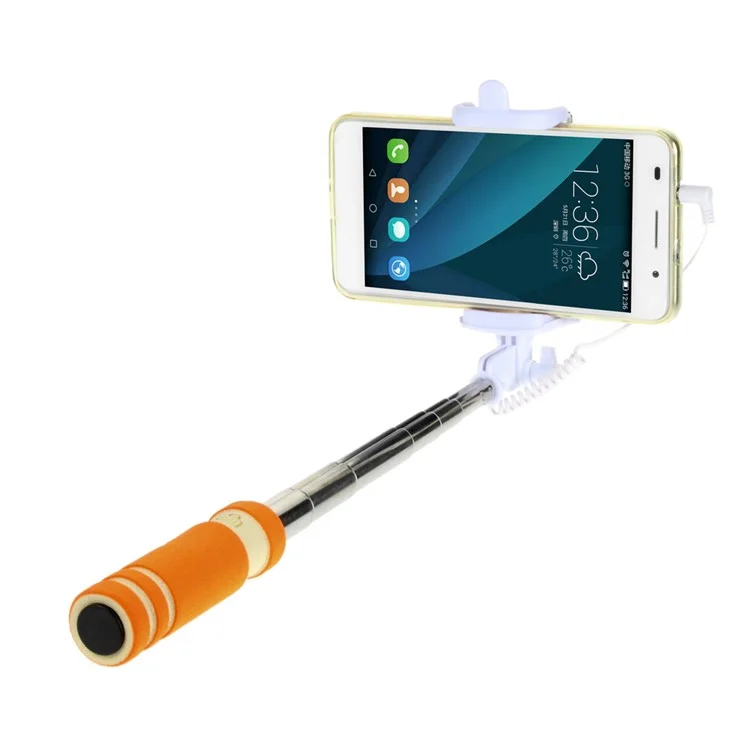 ZX-3S Mini Selfie Stick Monopod for iPhone Samsung Sony etc - Orange