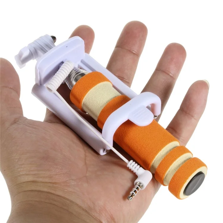 ZX-3S Mini Selfie Stick Monopod for iPhone Samsung Sony etc - Orange