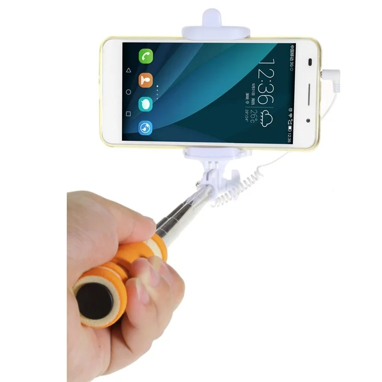 ZX-3S Mini Selfie Stick Monopod for iPhone Samsung Sony etc - Orange