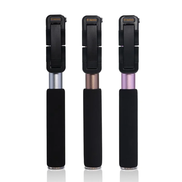 REMAX P4 Wireless Bluetooth Selfie Stick Extendable Monopod for iPhone Samsung - Silver Color