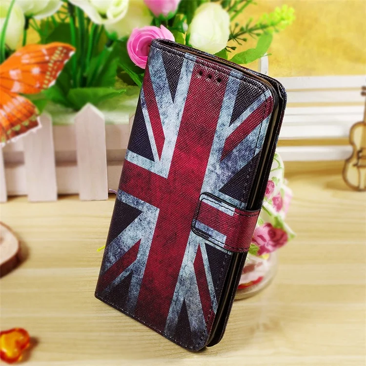 Callfree Wallet Stand Leather Case for Asus Zenfone 2 Laser ZE500KG ZE500KL 5.0-inch - Retro Union Jack Flag