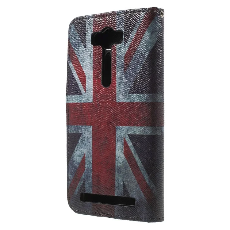 Callfree Wallet Stand Leather Case for Asus Zenfone 2 Laser ZE500KG ZE500KL 5.0-inch - Retro Union Jack Flag