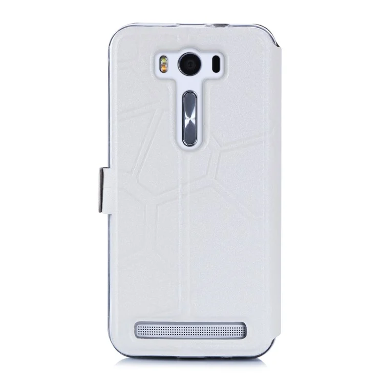 Smart Circle View Window Leather Case for Asus Zenfone 2 Laser ZE500KG ZE500KL 5.0" - White