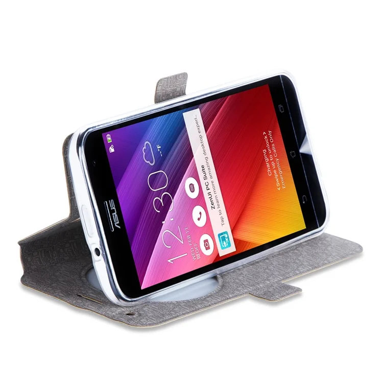 Smart Circle View Window Leather Case for Asus Zenfone 2 Laser ZE500KG ZE500KL 5.0" - White