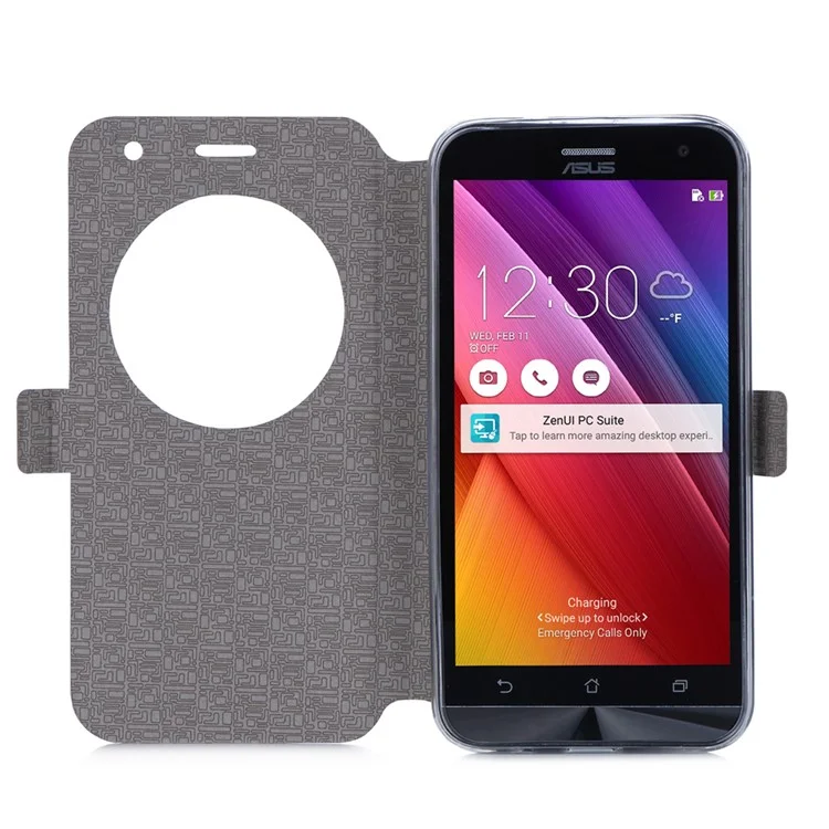 Smart Circle View Window Leather Case for Asus Zenfone 2 Laser ZE500KG ZE500KL 5.0" - White