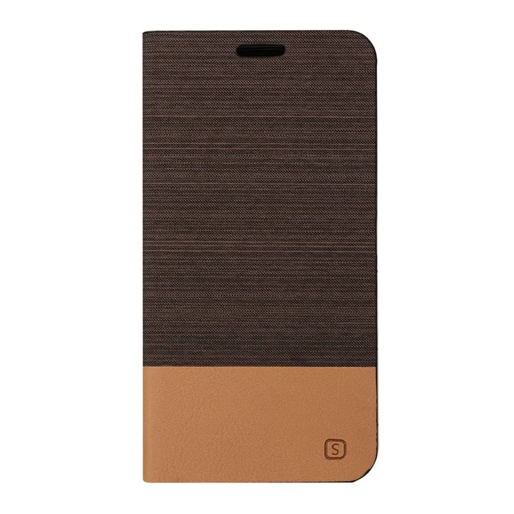 Bi-color Linen Leather Cover for Asus Zenfone 2 Laser ZE500KG ZE500KL with Card Slot - Coffee