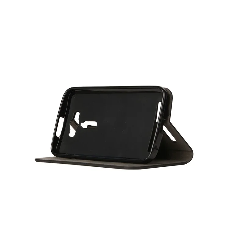 Bi-color Linen Leather Cover for Asus Zenfone 2 Laser ZE500KG ZE500KL with Card Slot - Coffee