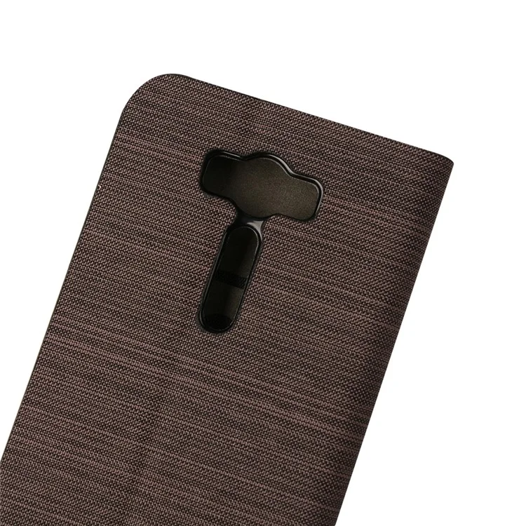 Bi-color Linen Leather Cover for Asus Zenfone 2 Laser ZE500KG ZE500KL with Card Slot - Coffee