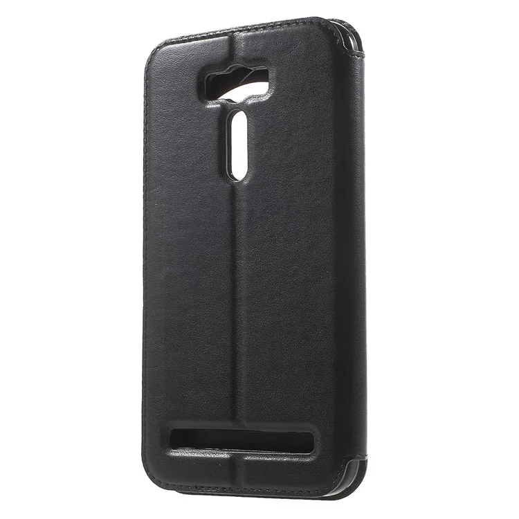 ROAR KOREA Noble Leather View Window Shell for Asus Zenfone 2 Laser ZE601KL ZE600KL - Black